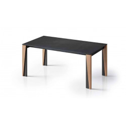 TABLE CONTEMPORAINE BOIS, MÉTAL ET CÉRAMIQUE EXTENSIBLE EDEN