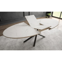 TABLE CONTEMPORAINE OVALE EXTENSIBLE EN CÉRAMIQUE ELITIST