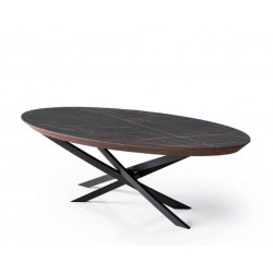 TABLE CONTEMPORAINE OVALE EXTENSIBLE EN CÉRAMIQUE ELITIST