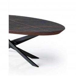 TABLE CONTEMPORAINE OVALE EXTENSIBLE EN CÉRAMIQUE ELITIST