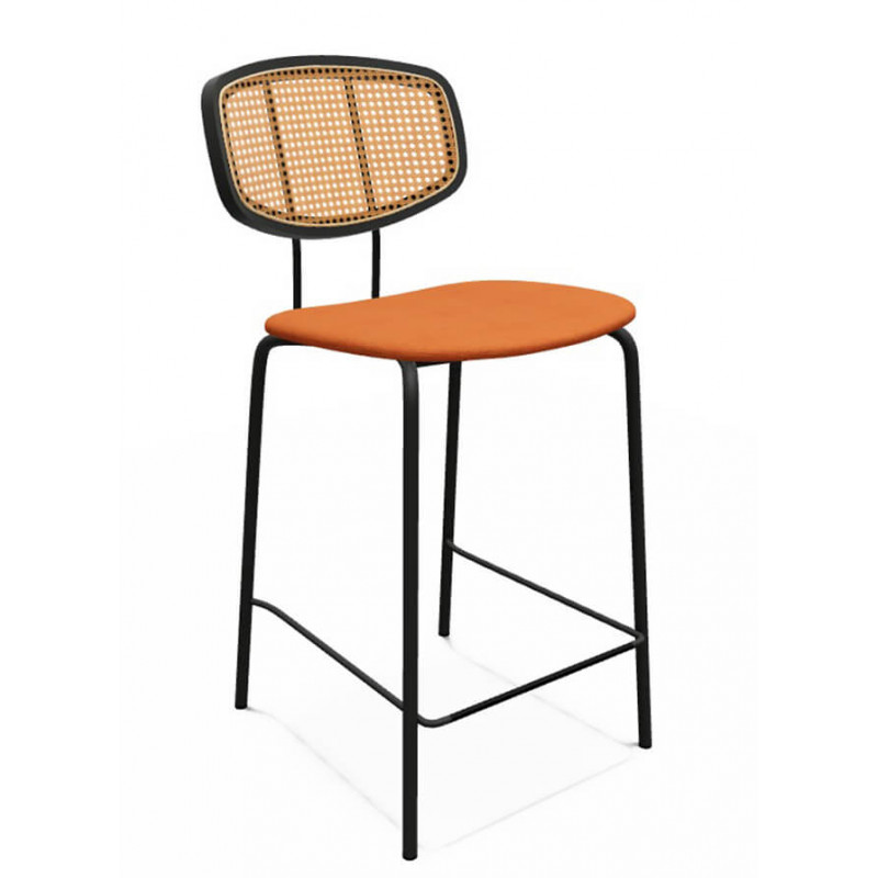 TABOURET SNACK MODERNE CANNÉ EN TISSU RITMO