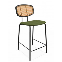 TABOURET SNACK MODERNE CANNÉ EN TISSU RITMO