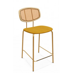 TABOURET SNACK MODERNE CANNÉ EN TISSU RITMO