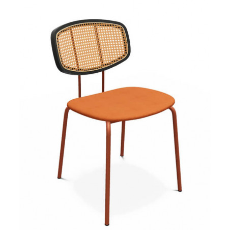 CHAISE MODERNE CANNÉE EN TISSU RITMO
