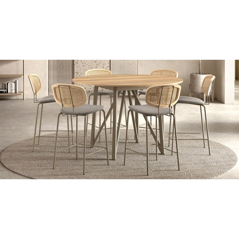 TABLE HAUTE SNACK RONDE FIXE WACKO 2.0 INDUSTRIELLE