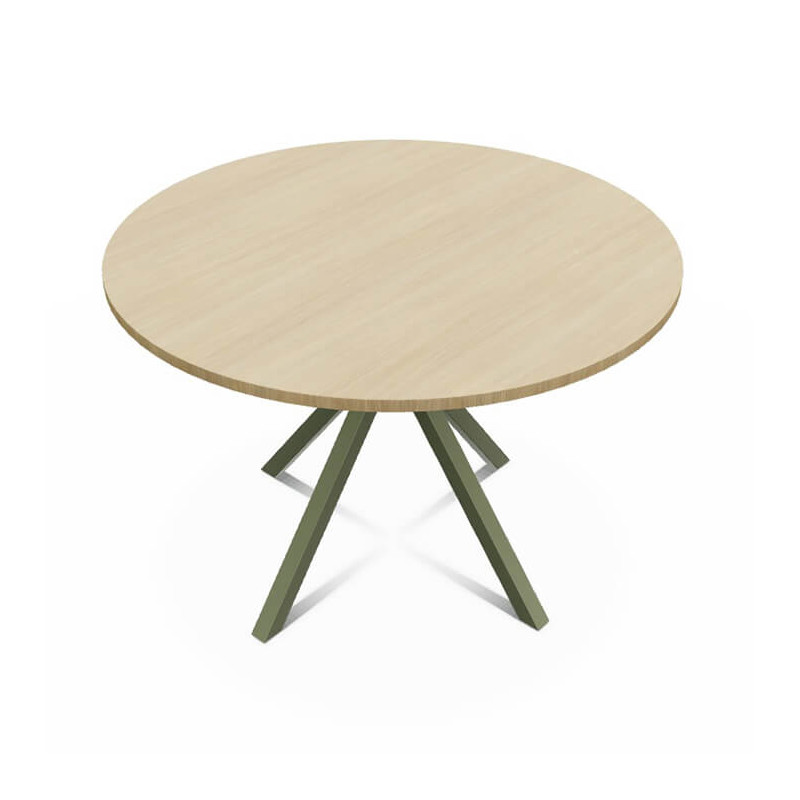 TABLE RONDE EN STRATIFIÉ PIEDS CENTRAL ONYX