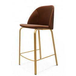 TABOURET SNACK CONTEMPORAIN ROND SOFIA EN SIMILICUIR