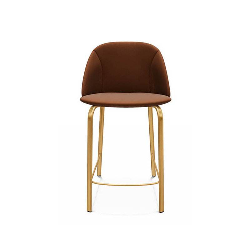 TABOURET SNACK CONTEMPORAIN ROND SOFIA EN SIMILICUIR