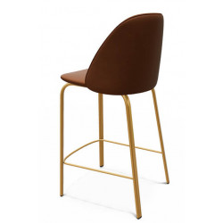 TABOURET SNACK CONTEMPORAIN ROND SOFIA EN SIMILICUIR