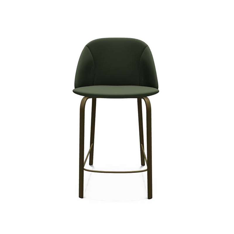 TABOURET SNACK CONTEMPORAIN ROND SOFIA EN SIMILICUIR
