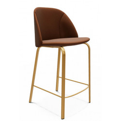 TABOURET SNACK CONTEMPORAIN ROND SOFIA EN SIMILICUIR