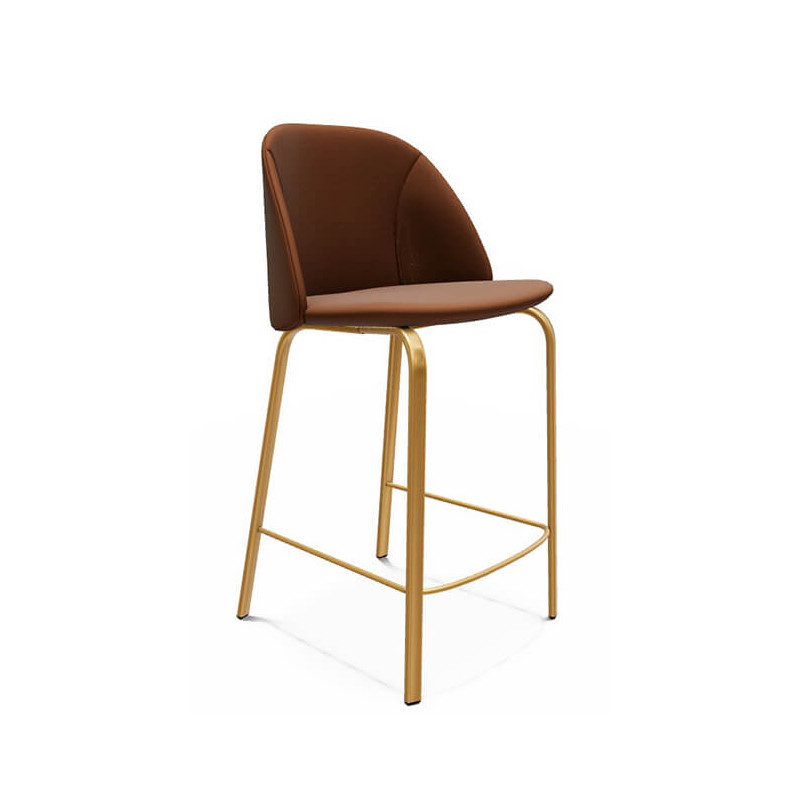 TABOURET SNACK CONTEMPORAIN ROND SOFIA EN SIMILICUIR