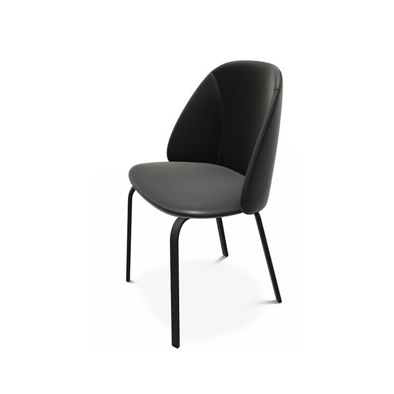 CHAISE DE SALLE À MANGER ARRONDIE EN SIMILICUIR SOFIA