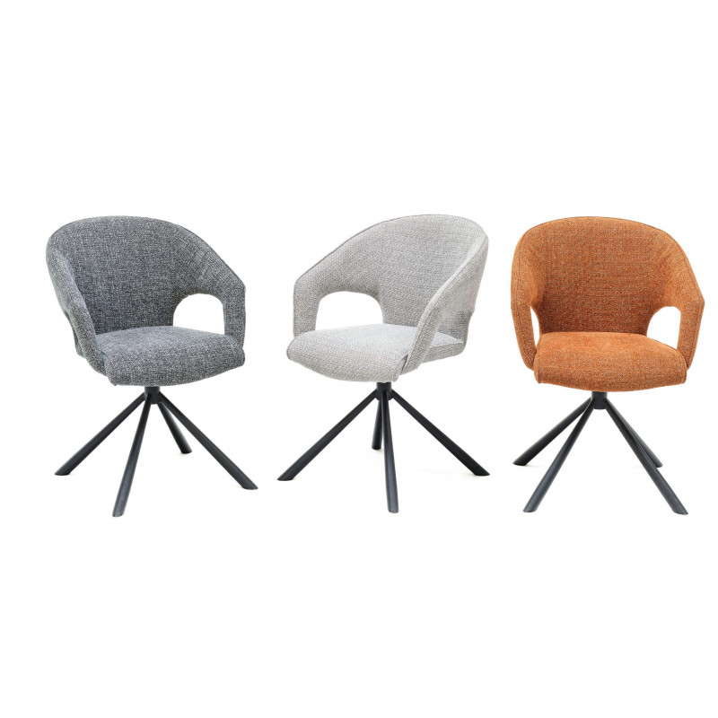 FAUTEUIL CONTEMPORAIN PIVOTANT EN TISSU ELDEN