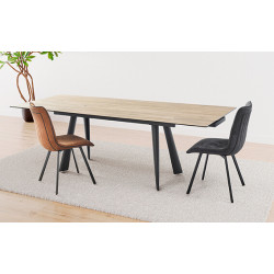 TABLE EN CÉRAMIQUE EXTENSIBLE IMITATION BOIS HUGUETTE