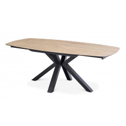 TABLE EN CÉRAMIQUE EXTENSIBLE IMITATION BOIS OPALE