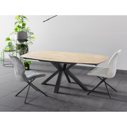 TABLE EN CÉRAMIQUE EXTENSIBLE IMITATION BOIS OPALE