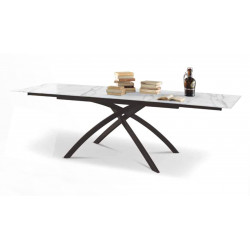 TABLE EN CÉRAMIQUE BRILLANTE EXTENSIBLE TWIST