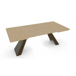 TABLE CONTEMPORAINE BOIS ET MÉTAL SLIDE EXTENSIBLE