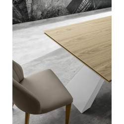 TABLE CONTEMPORAINE BOIS ET MÉTAL SLIDE EXTENSIBLE