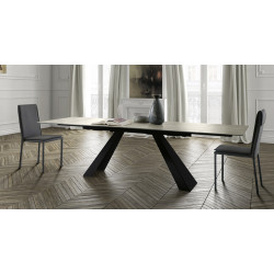 TABLE CONTEMPORAINE BOIS ET MÉTAL SLIDE EXTENSIBLE