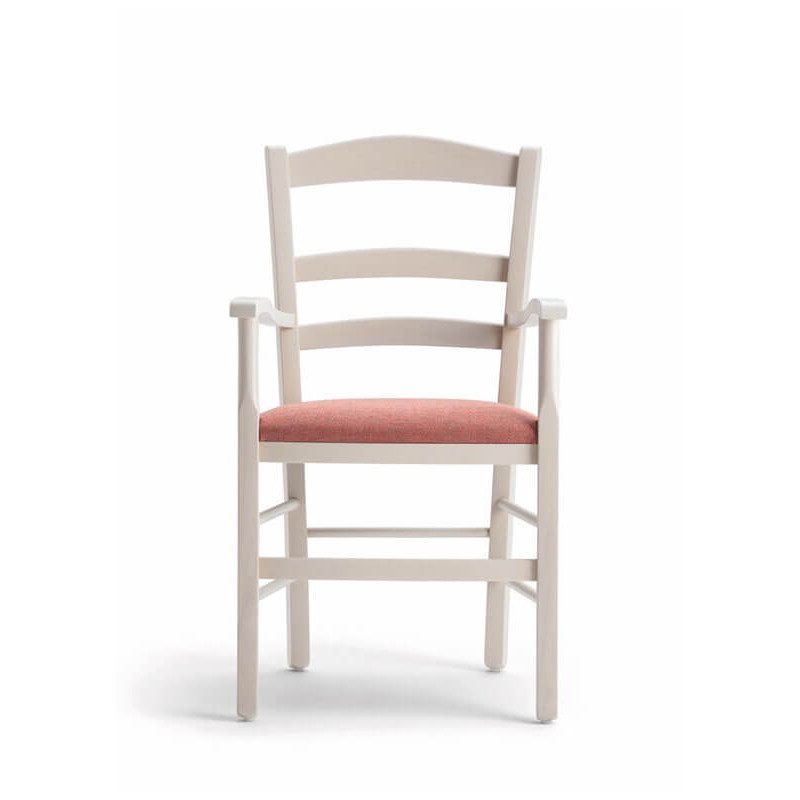 FAUTEUIL EN BOIS RUSTIQUE ASSISE GARNIE VENIZIA