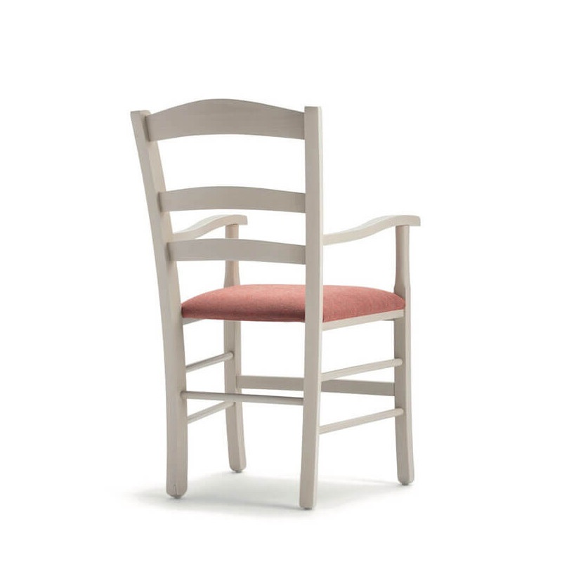 FAUTEUIL EN BOIS RUSTIQUE ASSISE GARNIE VENIZIA