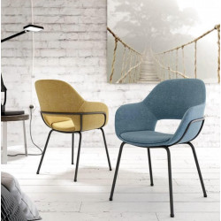 FAUTEUIL CONTEMPORAIN EN TISSU ET MÉTAL SIDNEY