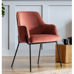 FAUTEUIL CONTEMPORAIN EN VELOURS ET MÉTAL COSMOS