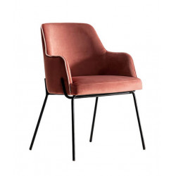 FAUTEUIL CONTEMPORAIN EN VELOURS ET MÉTAL COSMOS