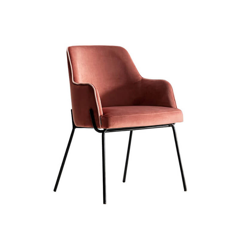 FAUTEUIL CONTEMPORAIN EN VELOURS ET MÉTAL COSMOS