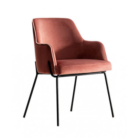 FAUTEUIL CONTEMPORAIN EN VELOURS ET MÉTAL COSMOS