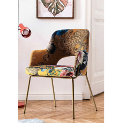 FAUTEUIL CONTEMPORAIN EN VELOURS ET MÉTAL PARIS