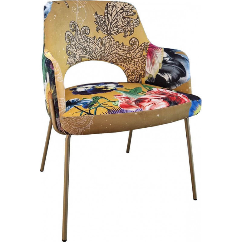 FAUTEUIL CONTEMPORAIN EN VELOURS ET MÉTAL PARIS