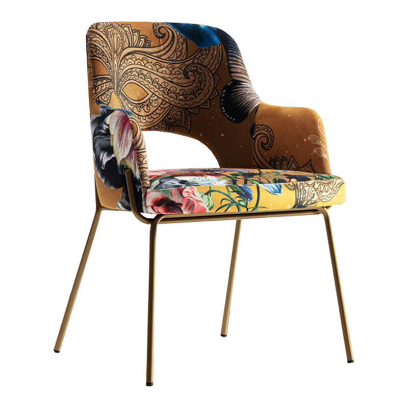 FAUTEUIL CONTEMPORAIN EN VELOURS ET MÉTAL PARIS