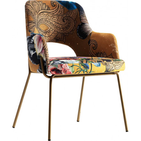 FAUTEUIL CONTEMPORAIN EN VELOURS ET MÉTAL PARIS