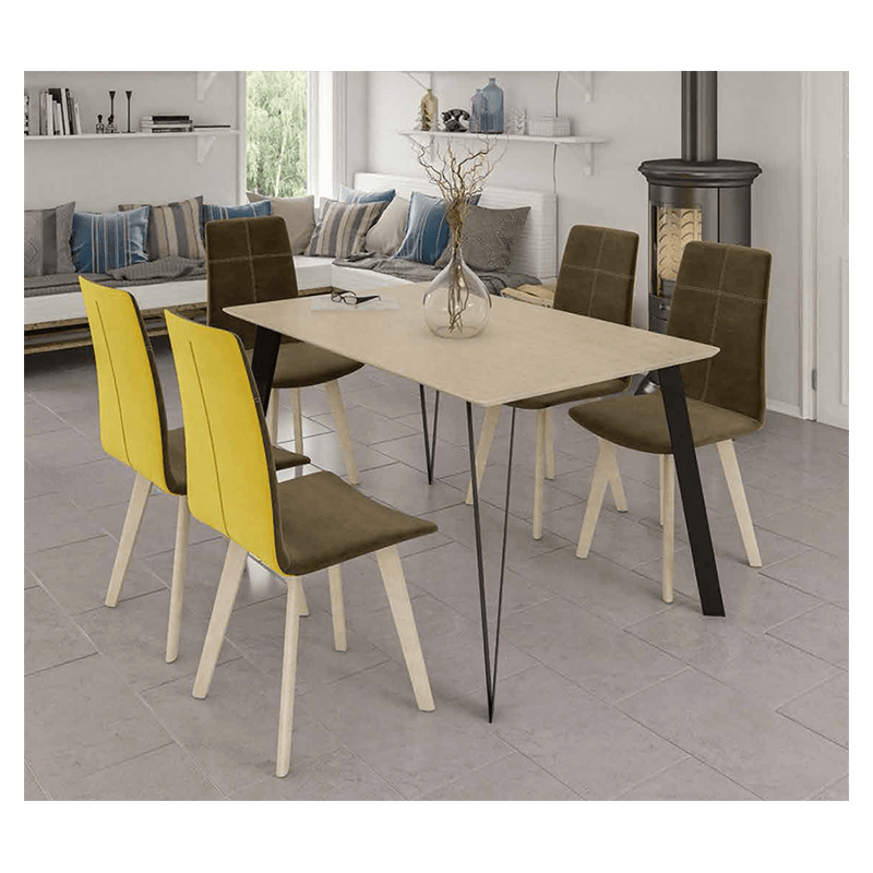 CHAISE DE SALLE À MANGER EN VELOURS ET BOIS FROVO