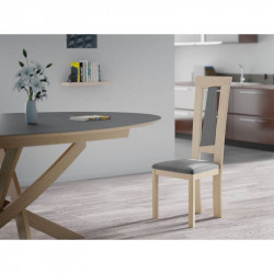 TABLE OVALE EXTENSIBLE EN CHÊNE ET CÉRAMIQUE ELLIPTICA