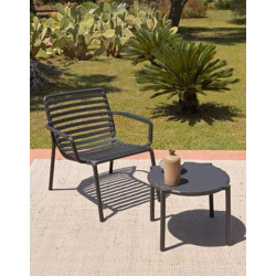 ENSEMBLE DE TERRASSE FAUTEUIL BAS ET TABLE BASSE DOGA