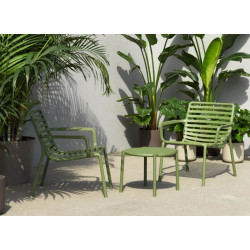 ENSEMBLE DE TERRASSE FAUTEUIL BAS ET TABLE BASSE DOGA