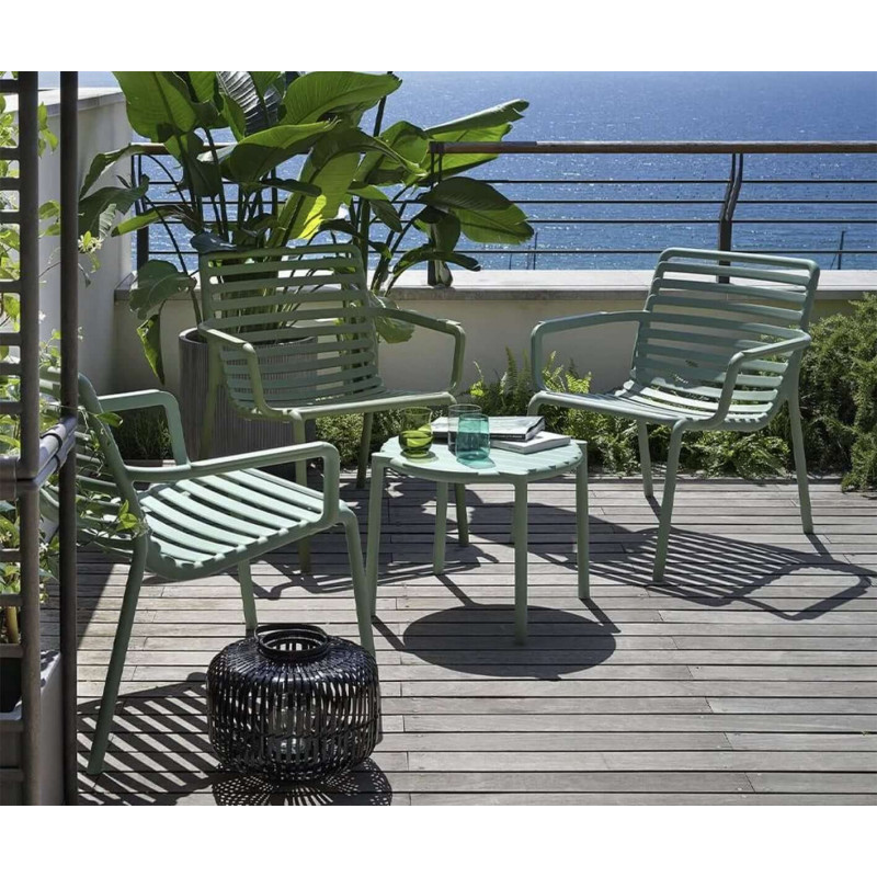ENSEMBLE DE TERRASSE FAUTEUIL BAS ET TABLE BASSE DOGA