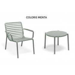 ENSEMBLE DE TERRASSE FAUTEUIL BAS ET TABLE BASSE DOGA VERT