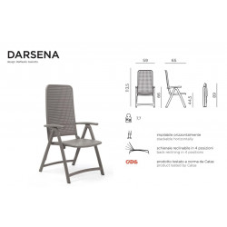 ENSEMBLE DE TERRASSE CHAISE LONGUE ET TABLE DARSENA