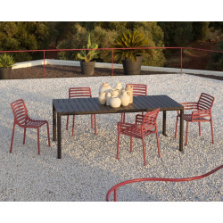 ENSEMBLE TABLES ET CHAISES DE JARDIN TEVERE ET DOGA