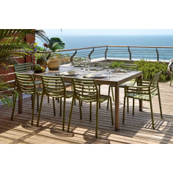 ENSEMBLE DE TERRASSE TABLE RIO ET CHAISES DOGA