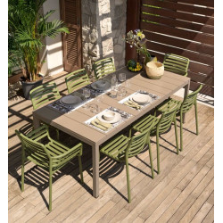 ENSEMBLE DE TERRASSE TABLE RIO ET CHAISES DOGA