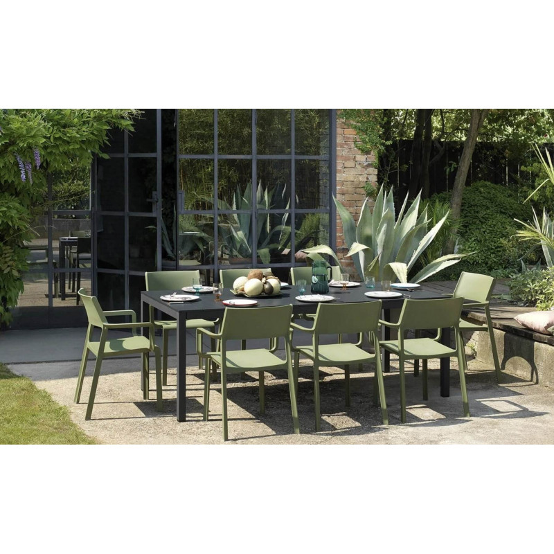 ENSEMBLE DE JARDIN TABLE RIO ET CHAISES ET FAUTEUILS TRILL