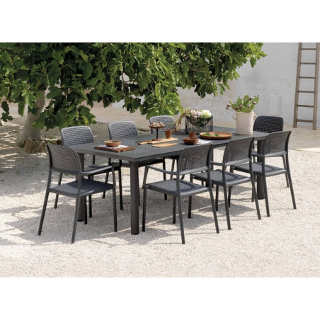 ENSEMBLE DE JARDIN TABLE LIBECCIO ET FAUTEUILS BORA