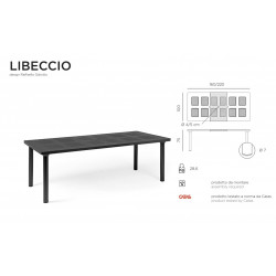 ENSEMBLE DE JARDIN TABLE LIBECCIO ET FAUTEUILS BORA