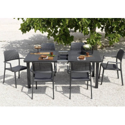 ENSEMBLE DE JARDIN TABLE LIBECCIO ET FAUTEUILS BORA